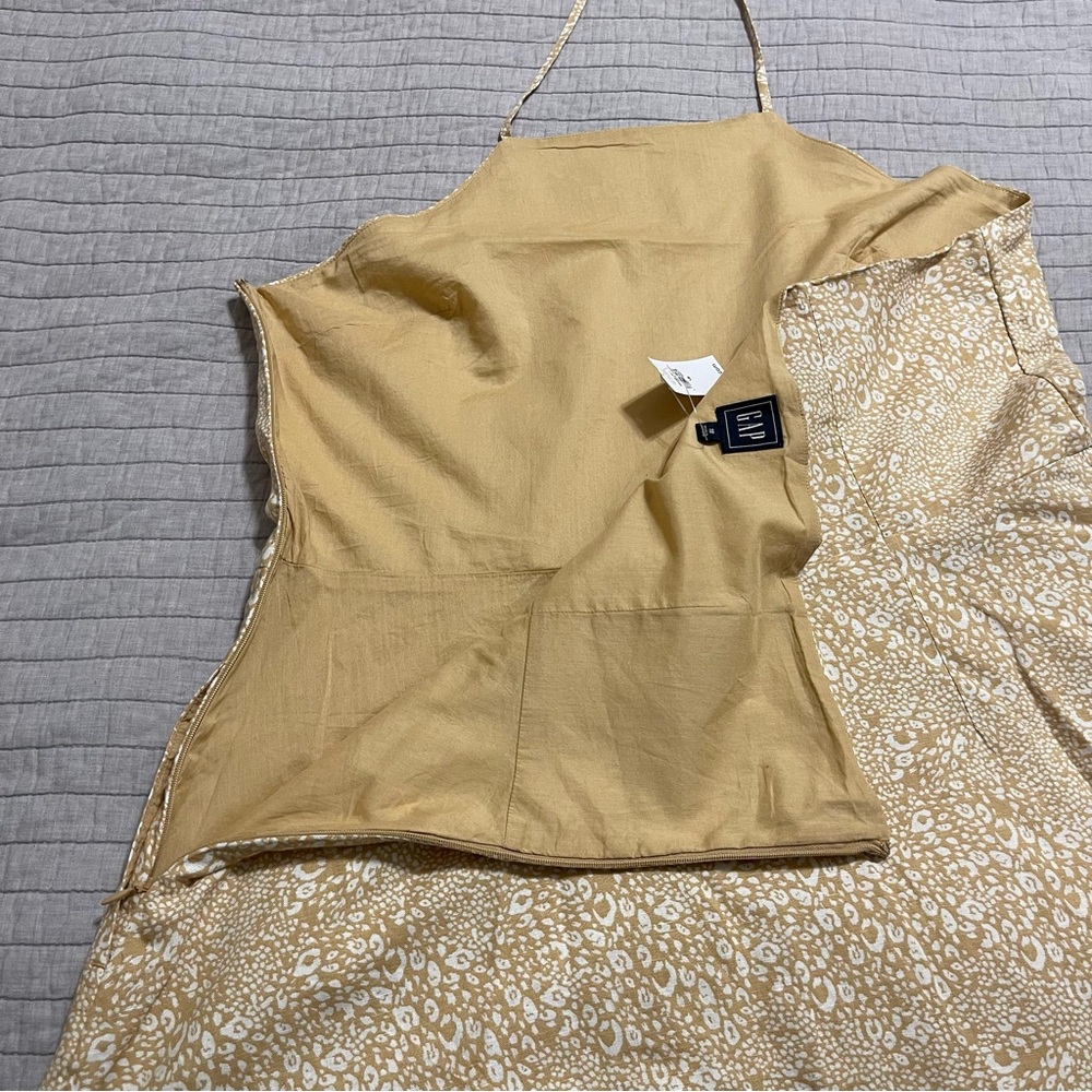 Gap Natural Cheetah Print Halter Neck Mini Dress Size 18 - Picture 10 of 11